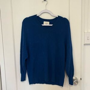 Aritzia Wilfred Cashmere V-Neck Sweater - Deep Blue
